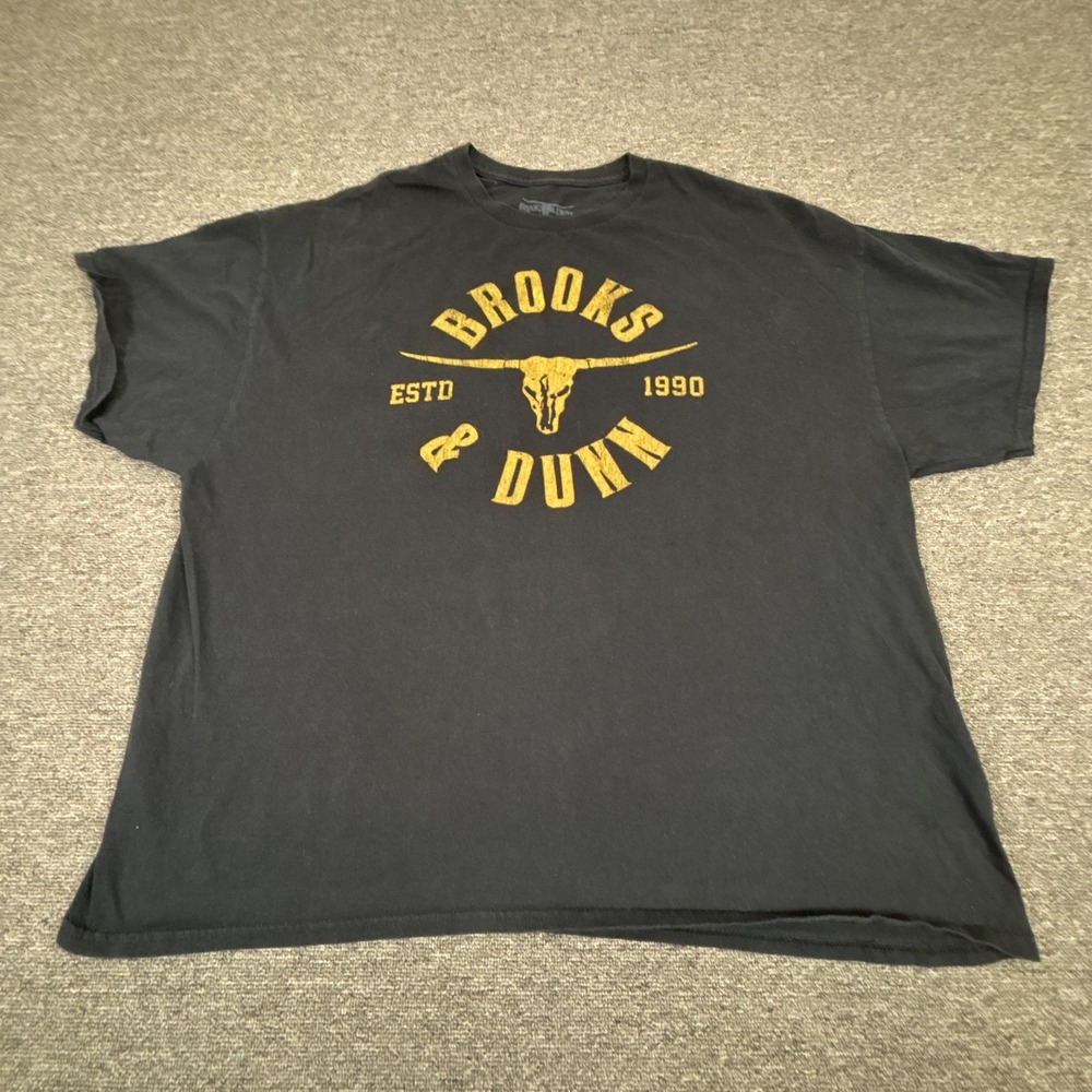 Brooks & Dunn Shirt Mens 3XL Black Skull Graphic Country Band Tee Tagless